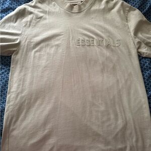 Essentials Cream Short Sleeve Tee Minimalist Design